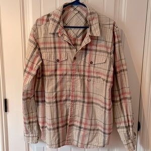 Chlorophylle men shirt, large, grey with red stripes